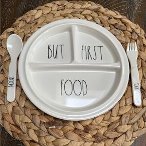 NWOT Rae Dunn White Melamine Divided Plate Set